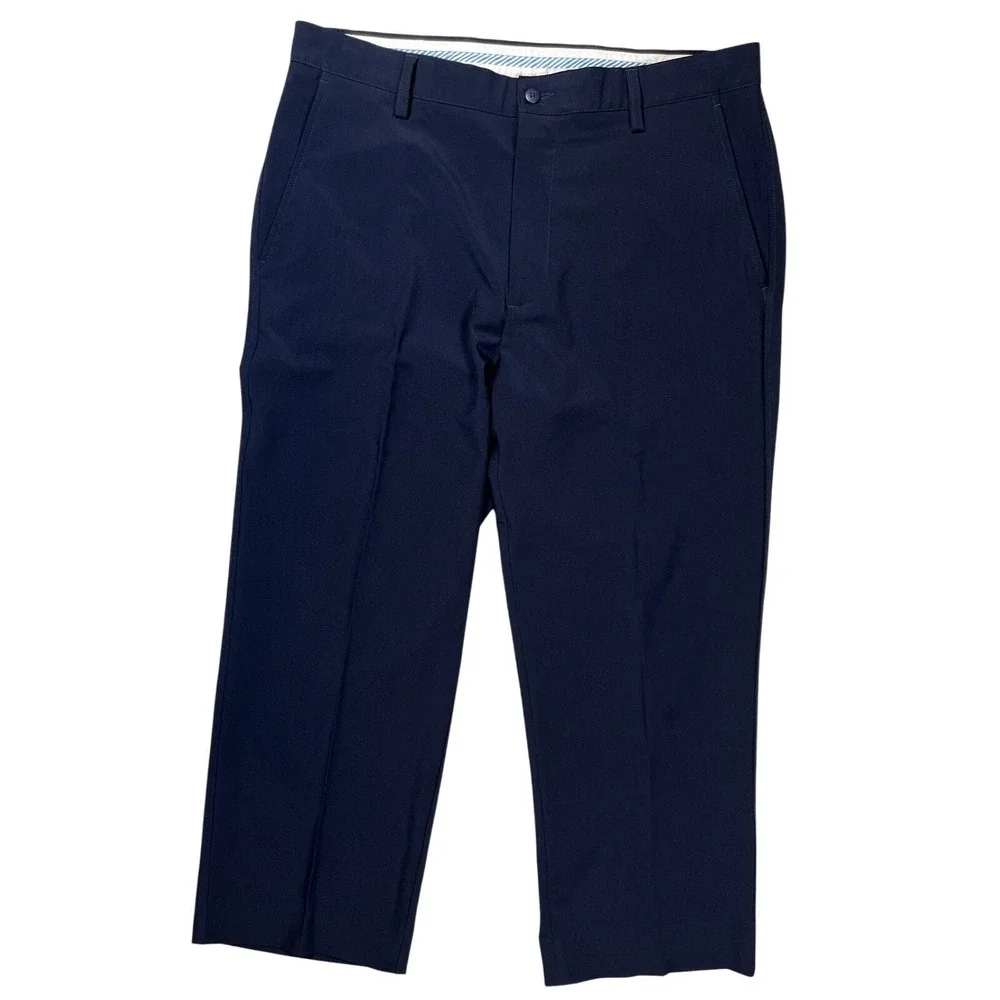 Footjoy Men's Navy Performance Pants Sz 36x30 Golf Pockets Stretch Flat Front‎